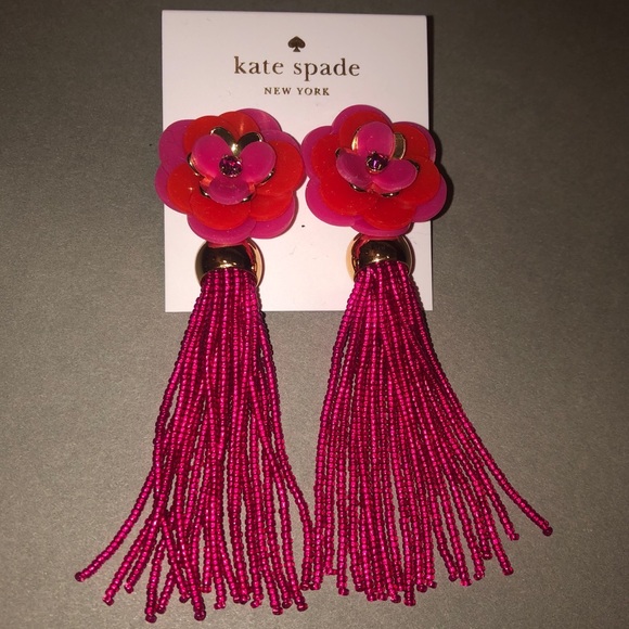 NWT Rosy Posies Tassel Earrings - Picture 2 of 5